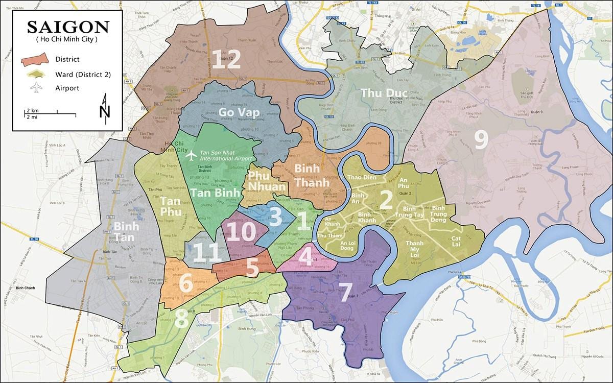 Peta distrik 9, ho chi minh city 